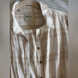 cream & white flannel